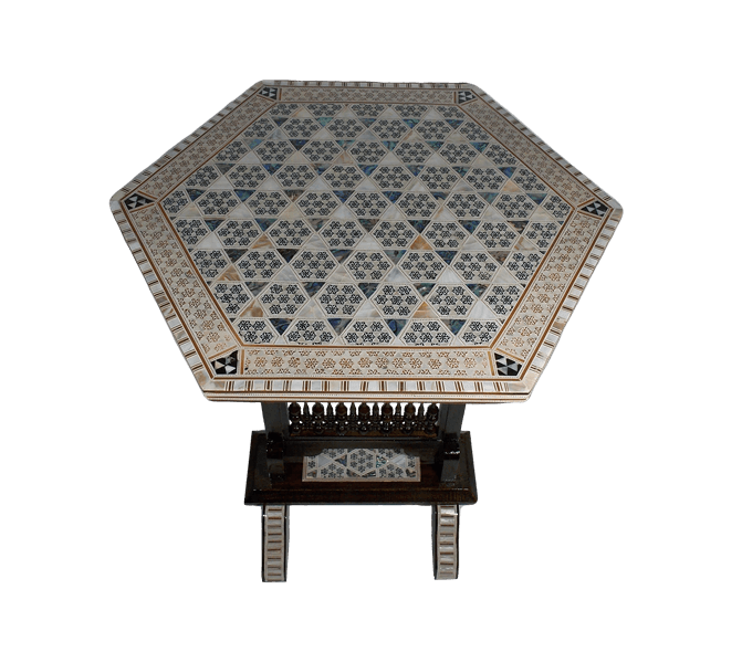Octagonal Mother of Pearl Moroccan coffee Side Folding table Medium